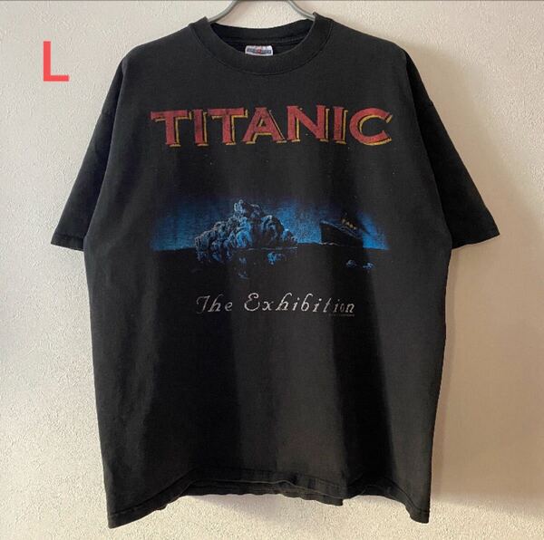 金子賢 着用 Vintage 90s Titanic The Exhibition Tee L Black タイタニック Tシャツ ブラック band rap Movie ラップT バンドT ムービーT
