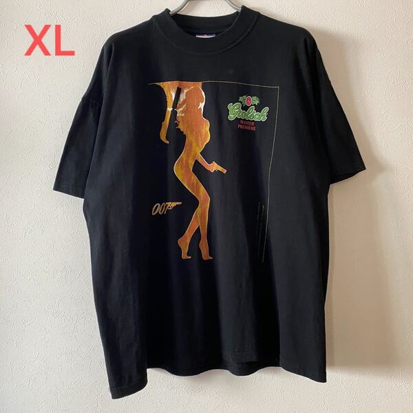 古着 90s 007 World Is Not Enough Gun Symbol Logo Movie Tee Black XL ワールド イズ ノット イナフ 映画 ムービー Tシャツ Band Rap