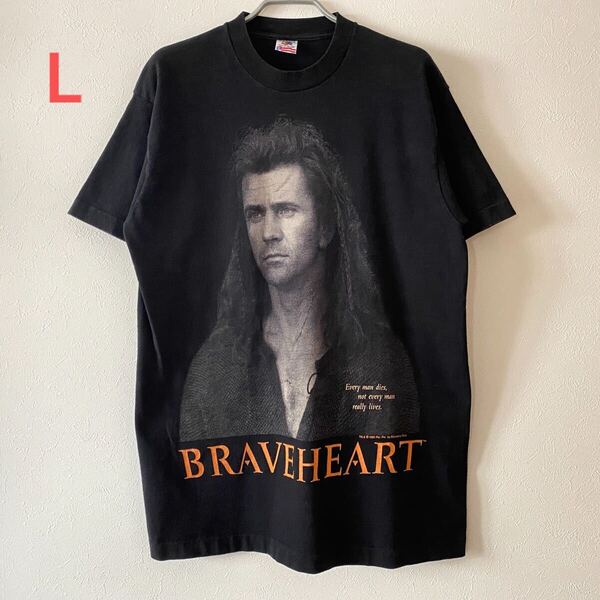 古着 90s Vintage Braveheart Movie Promo Tee Black L ブレイブハート 映画 ムービー Tシャツ メルギブソン ムービーT Rock Band Rap
