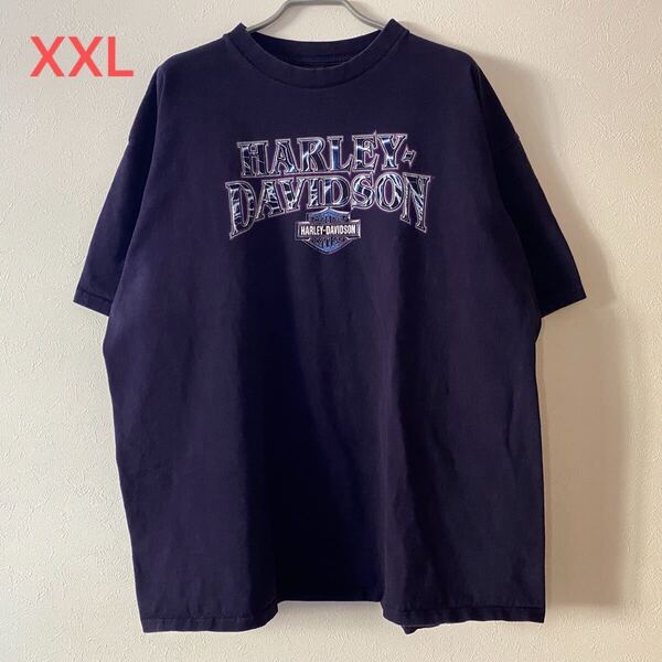 古着 00s Harley Davidson Lightning Font Tee XXL ハーレー ダビッドソン ライトニング Tシャツ サンダー Rock Band Rap バンドT ラップT