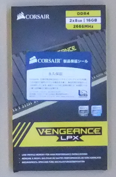 Corsair コルセア デスクトップ用メモリ VENGEANCE LPX DDR4-2666 2×8GB CMK16GX4M2A2666C16 未開封 未使用 新品