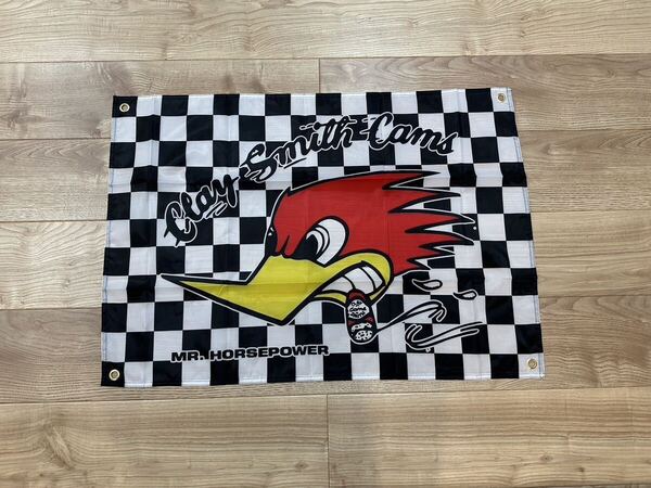 約60x90cm クレイスミス 特大フラッグ バナー タペストリー 旗 ガレージ装飾 アメリカン アメ車 ホットロッド ハーレー 旧車 チェッカー