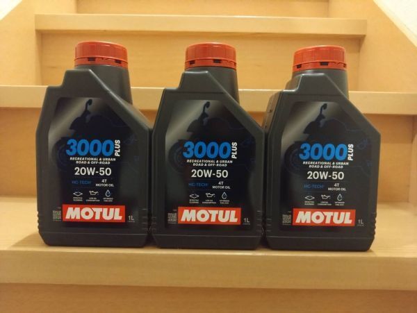MOTUL モチュール 3000 PLUS 4T MA2 20W50 1L 3缶 3本 プラス 正規品