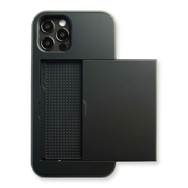 カードホルダー iPhone16ケース 16e 16Pro iPhone15 iPhone15 Pro iPhone13/14 iPhone12 iPhone12mini/13mini 対応 ブラック