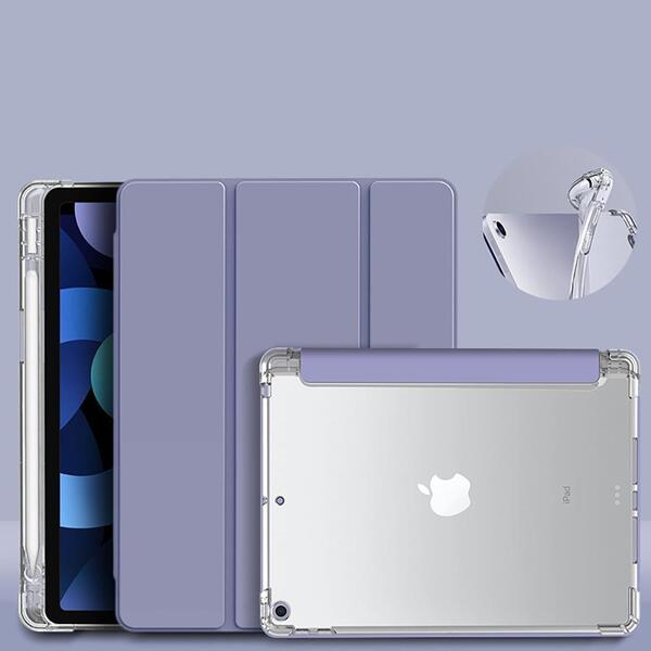 ハーフクリア iPad ケース パープル 2025年 最新モデル 11インチ iPad A16 第11世代 iPad Air M3 アイパッド カバー