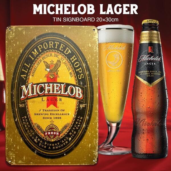 Michelob ミケロブ ビール ブリキ看板 A4サイズ beer 海外ビール クラフトビール アメリカン雑貨 サインボード サインプレート
