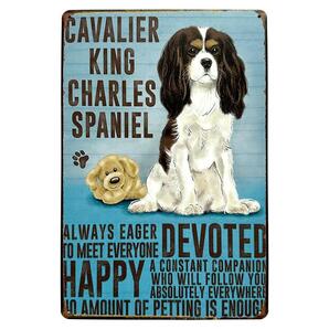 キャバリア・キング・チャールズ・スパニエル ブリキ看板 A4 犬 いぬ イヌ ペットブリーダー ペットグッズ インテリア 犬種 サインボード