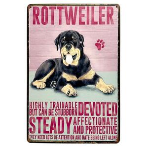 ロットワイラー ブリキ看板 20cm×30cm 犬 いぬ イヌ ペットブリーダー ペットグッズ インテリア 犬種 サインボード
