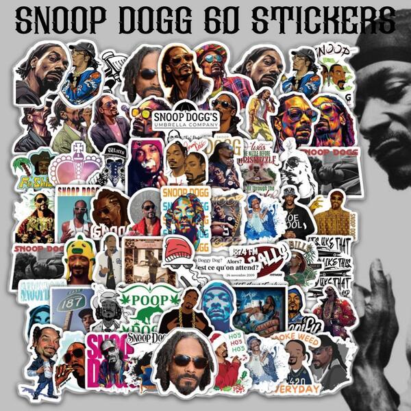 スヌープ・ドッグ ステッカー 60枚セット PVC 防水 シール SNOOP DOGG HIPHOP ヒップホップ スヌープドッグ ラッパー ラップ アメリカ