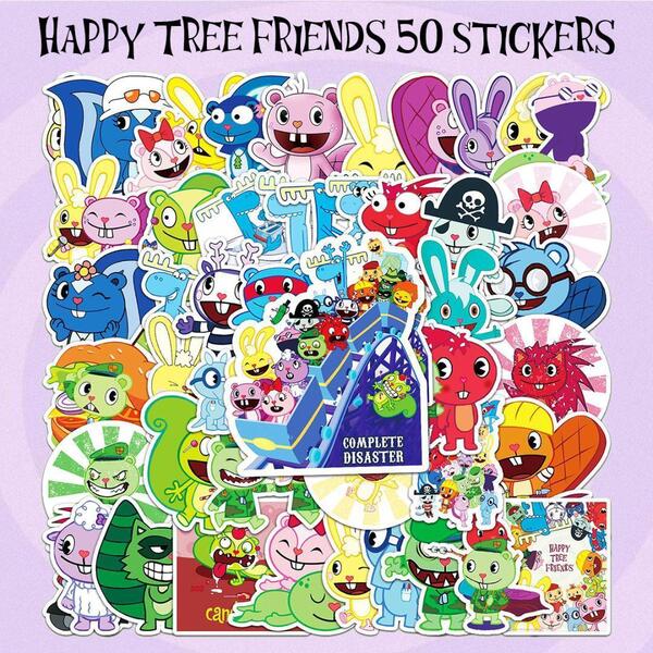 Happy Tree Friends ステッカー 50枚セット PVC 防水 シール ハッピーツリーフレンズ HTF ハピツリ アニメ ホラー キャラクター グッズ