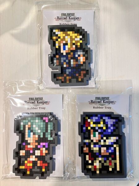 FINAL FANTASY FFRK ファイナルファンタジー7 ドット ラバートレイ 全3種 クラウド ティナ セシル FF4 FF6 FF7 ピクセルリマスター