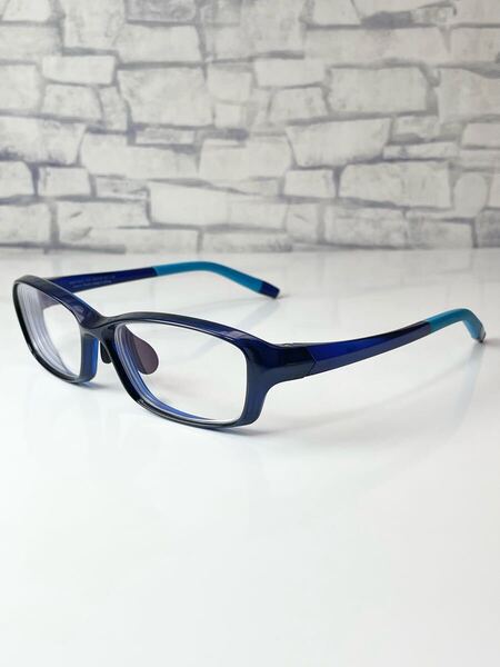 極美品 Zoff SPORTS ACTIVE TYPE ZA231022-72E1 ゾフ スクエア型 ネイビー 眼鏡 良品