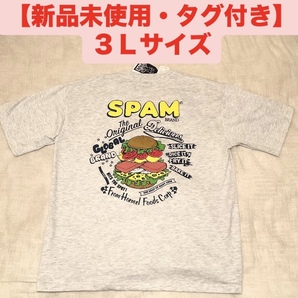 企業コラボ 沖縄 SPAM スパム Tシャツ カットソー グレー 3L クルーネック 半袖シャツ クルーネック メンズ レディース ユニセックス
