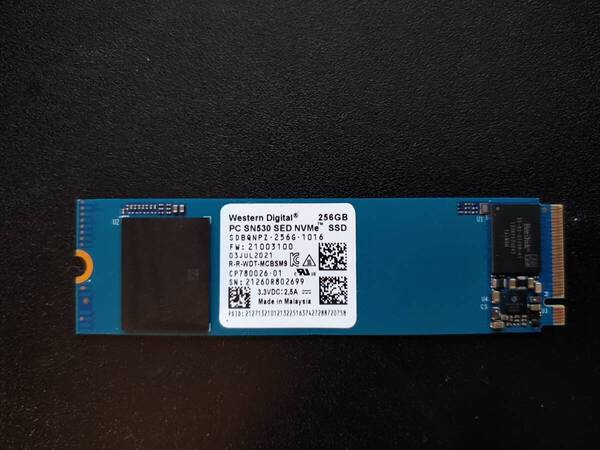 Western Digital SN530 SSD 256GB M.2 2280 NVMe