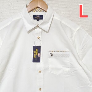 MICHIKO LONDON JEANS ミチコロンドン ジーンズ 半袖 シャツ 新品 メンズ 紳士 Lサイズ 白 ホワイト 半袖シャツ カジュアル 犬 刺繍