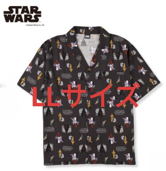 LLサイズ!送料無料【スター・ウォーズ Star Wars】ディズニー 開襟シャツ カジュアルシャツ シャツ 半袖 総柄入りシャツ アロハシャツ