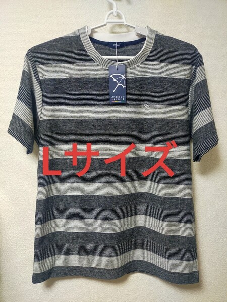 Lサイズ!送料無料!即決!Arnold Palmer 半袖 Tシャツ【刺繍ロゴ 】メンズ ゴルフウェア カジュアル 紳士用 ボーダー柄