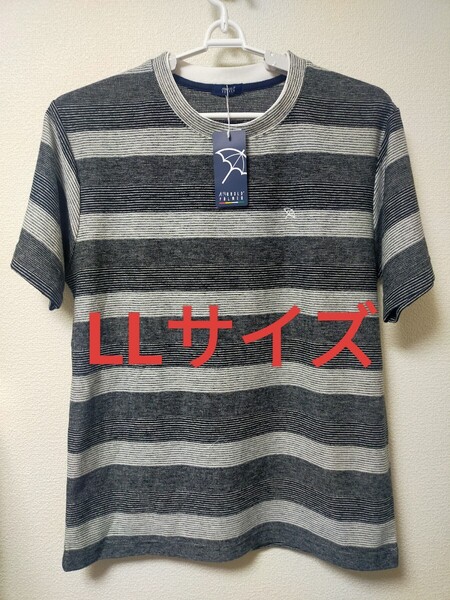 LLサイズ 送料無料 即決!アーノルドパーマー ARNOLD PALMER 半袖 Tシャツ【刺繍ロゴ 】メンズ ゴルフウェア カジュアル 紳士用 ボーダー柄