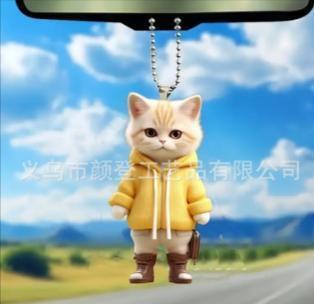 猫 おしゃれ パーカー ネコ キーホルダー 可愛い バッグ チャーム 25