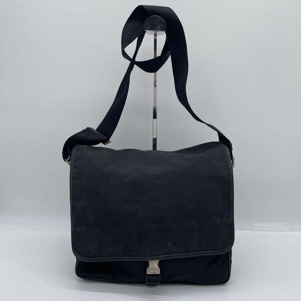 PRADA プラダ ナイロン メッセンジャーバッグ メンズ V166 ブランド ブラック カバン レディース