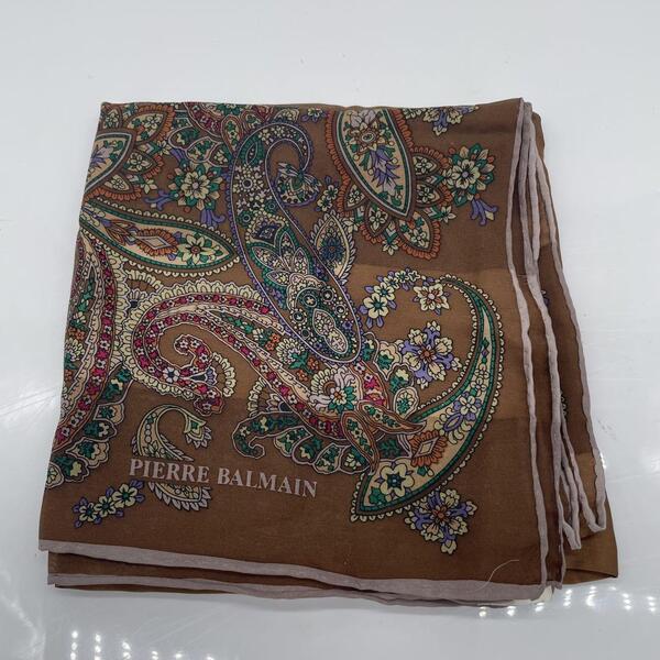 PIERRE BALMAIN ピエールバルマン ハンカチ ブラウン スカーフ 小物 ブランド 総柄