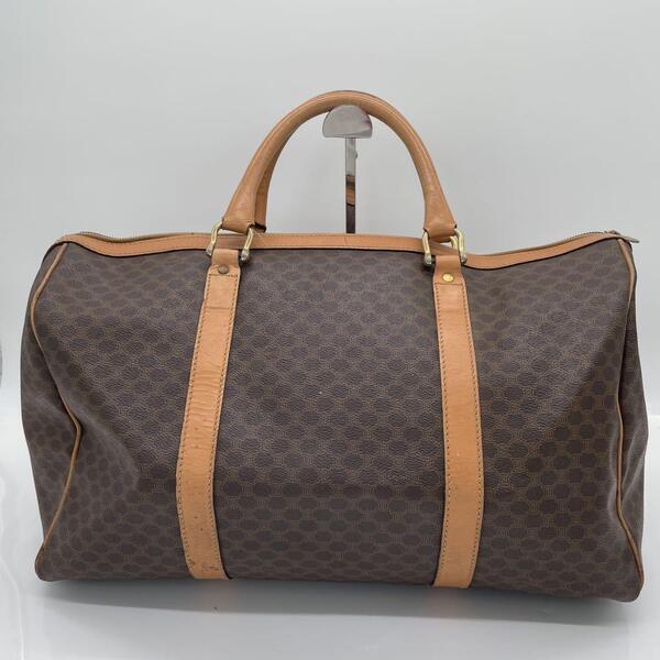 CELINE セリーヌ マカダム ボストンバッグ ブラウン レディース ブランド ファッション
