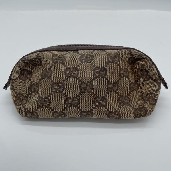 GUCCI グッチ ポーチ GG柄 キャンバス メイク ブラウン ブランド ファッション レディース
