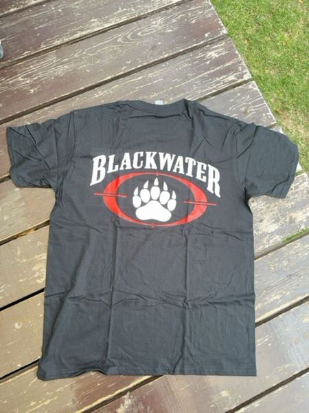 Blackwater / 現Academi】黒Tシャツ: USサイズM(日本L): ブラックウォーター タクティカル 民間軍事会社 射撃 シューティング ハンティング