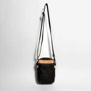 SO BY ALEXANDER VAN SLOBBE ソーバイアレクサンダーヴァンスロベ デニム ショルダーバッグ archive アーカイブ レザー切替 90s 黒