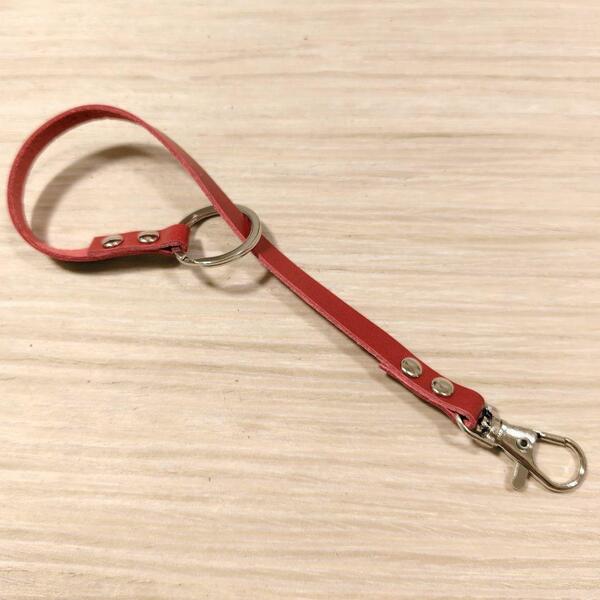 キーリング 細い レッド ハンドメイド キーホルダー チャーム バッグ