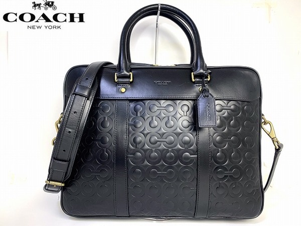 美品★送料無料★レアモデル コーチ COACH メンズ レザー 2Way ビジネスバッグ ブリーフケース ショルダー 70739 ブラック