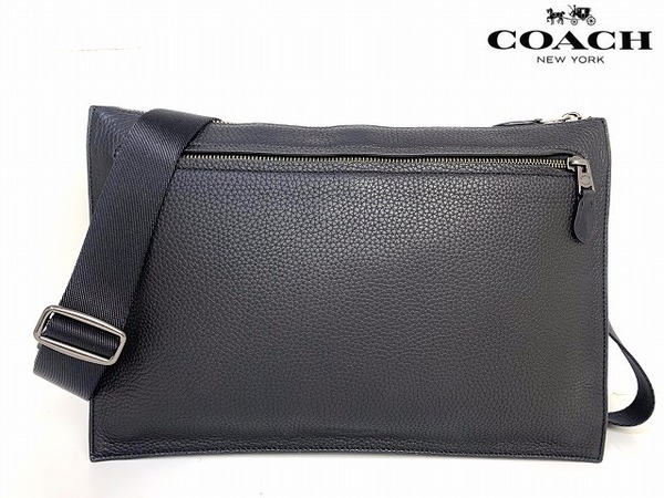 新品同様★送料無料★ コーチ メンズ COACH レザー 2WAY コンバーチブル メッセンジャー バッグ ブラック クラッチバッグ ショルダーバッグ