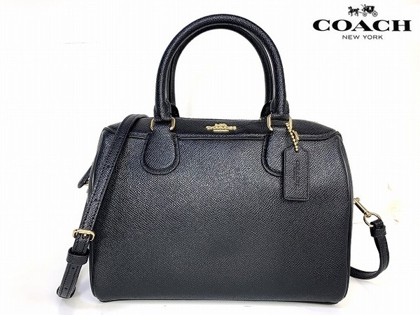 極美品★送料無料★ コーチ COACH ラグジュアリー レザー ベネット サッチェル 2Way ショルダーバッグ ハンドバッグ ブラック