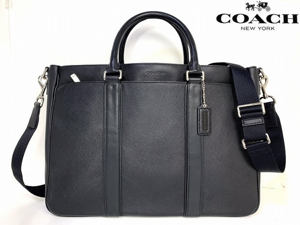 美品★送料無料★ コーチ メンズ COACH レキシントン レザー 2Way ビジネスバッグ ブリーフ ショルダーバッグ ブラック