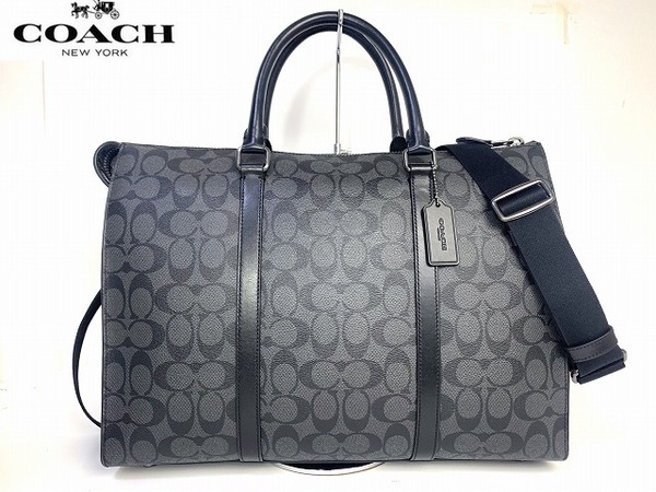 極美品★送料無料★ コーチ メンズ COACH シグネチャー グラハム 2Way ビジネスバッグ ブリーフ ショルダーバッグ
