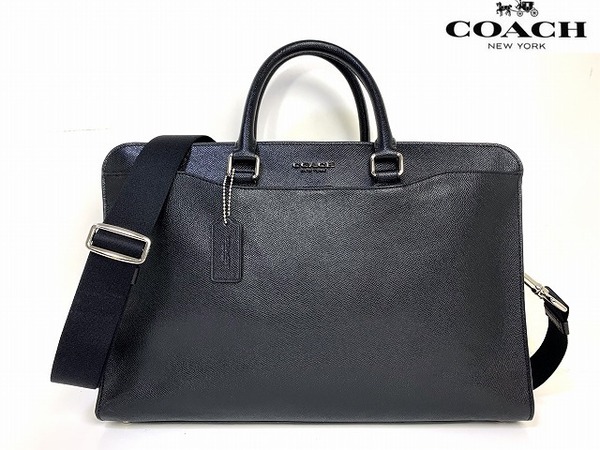 良品★送料無料 コーチ COACH メンズ レザー ベケット ストラクチャード 2WAY ビジネスバッグ ブリーフ ショルダーバッグ ブラック