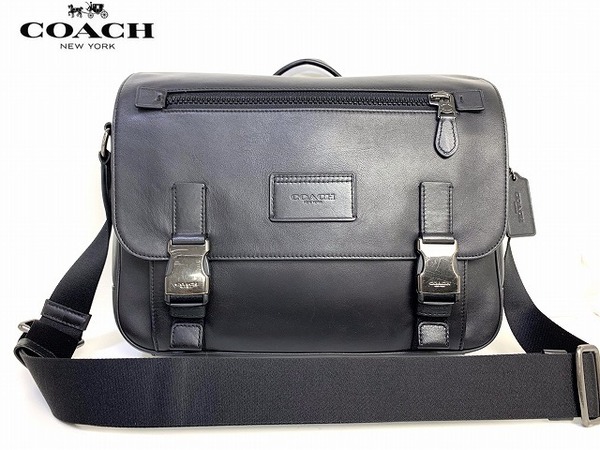 美品★送料無料★ コーチ メンズ COACH レザー トラック クロスボディ 斜め掛け ショルダーバッグ メッセンジャーバッグ ビジネス