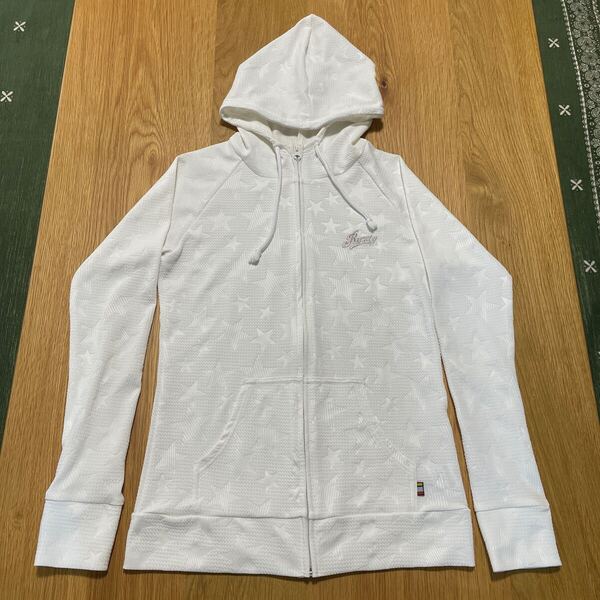 ラッシュガード レディース size M 白 ジップパーカー
