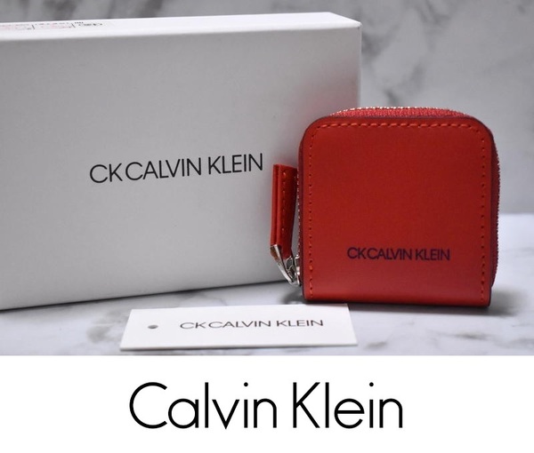 【送料無料】新品 CK カルバンクライン ミニカラー コインケース 876601 オレンジ 小銭入れ IKETEI イケテイ ◆