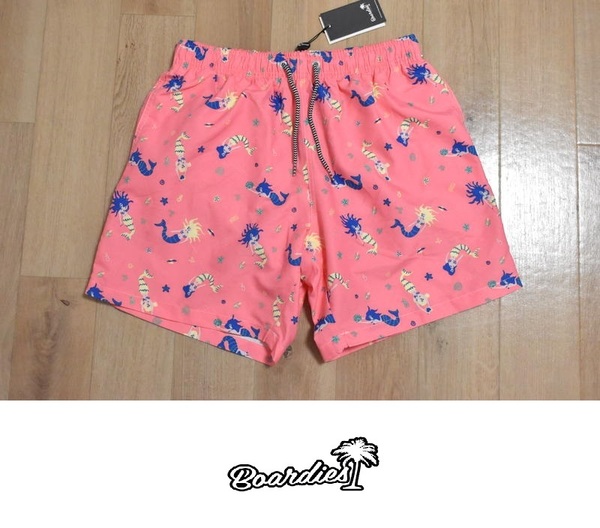 【送料無料】新品 BOARDIES ボーディーズ ビーチショーツ M ピンク ショートパンツ 水着 スイムウェア サーフパンツ ボードショーツ ◆