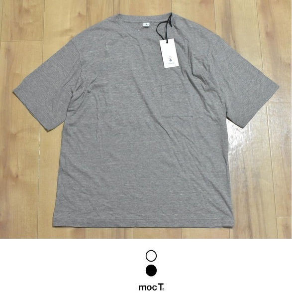 【送料無料】新品 moc t. モクティ クルーネック ポケットTシャツ M グレー杢 MT1J0020