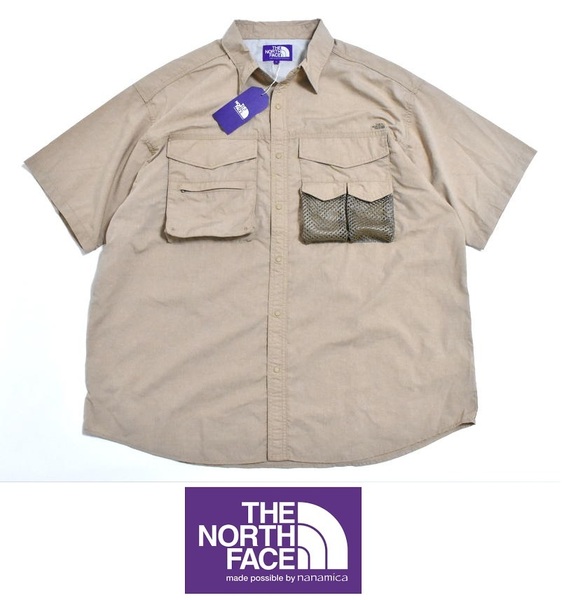【送料無料】THE NORTH FACE PURPLE LABEL ノースフェイス パープルレーベル ポリエステル リネン フィールド シャツ L NT3320N ベージュ