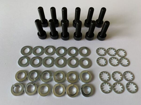 レカロシート SR-3 Lシリーズ 固定用 高強度ボルト M6×20 + ワッシャー + スプリングワッシャー + 内歯 12本set 25