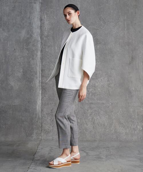 Drawer ドゥロワー ウールシルクギンガムチェック パンツ 34サイズ ユナイテッドアローズ united arrows