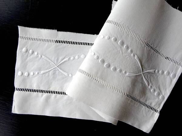 フランス レース 刺繍 トリム 綿レース はぎれ タティング リバー スカラップ 装身具 アンティーク