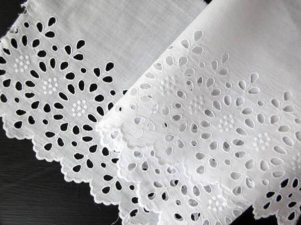 フランス 花のレース 刺繍 トリム 綿レース クロッシェ ニードル バテン タティング リバー スカラップ 装身具 アンティーク