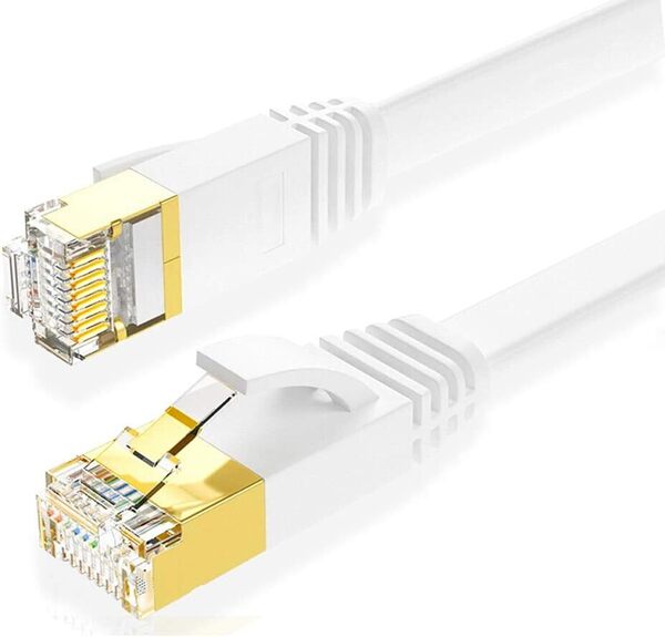 Eono(イオーノ) CAT8 LANケーブル カテゴリー8 40Gbps/2000MHz 超高速 金メッキ 多重シールド RJ45 (ホワイト, 3m)