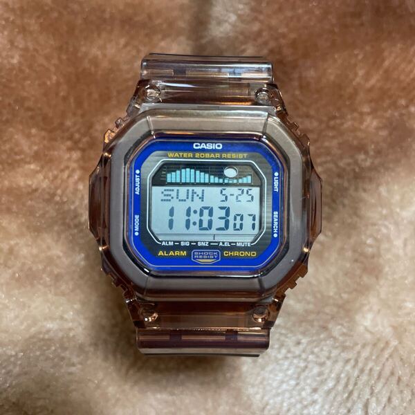 送料無料 GLX-5600B ベルベゼ交換品 G-SHOCK タイドグラフ ムーンデータ CASIO ブラウン スケルトン スピード カスタム パーツ