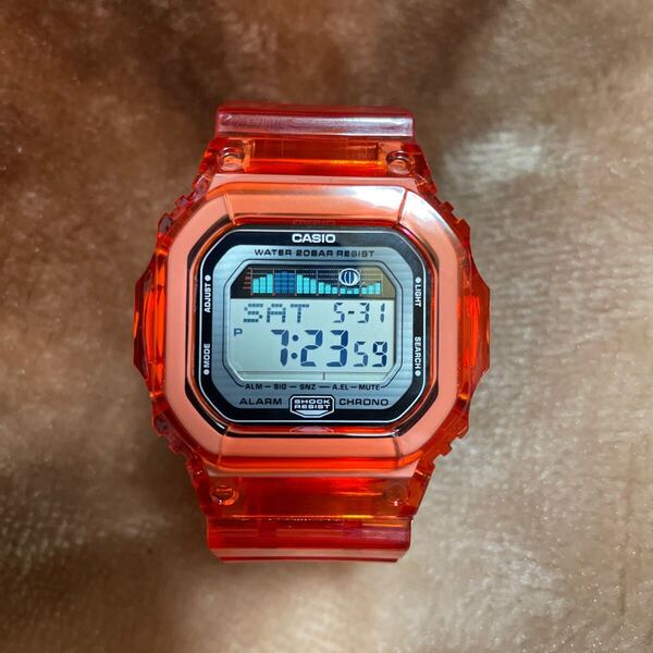 送料無料 GLX-5600 ベルベゼ交換品 G-SHOCK タイドグラフ ムーンデータ CASIO キャンディ オレンジ スケルトン スピード カスタム パーツ