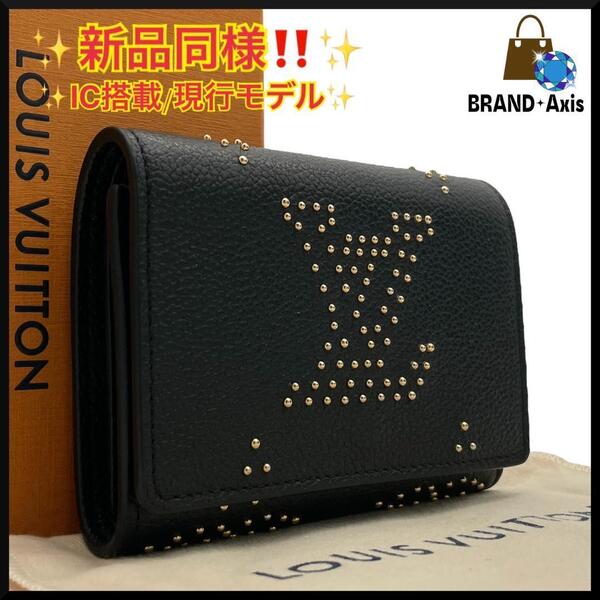 ★【新品同様!!/IC搭載】ルイヴィトン Louis Vuitton モノグラム アンプラント スタッズ ヴィクトリーヌ 三つ折り折財布 M82840★